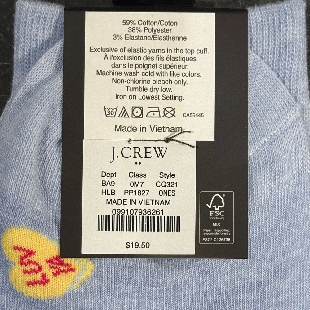 Mens J Crew Socks | Size‎ One Size | Assorted Colors 4 Pack Bundle Sushi Hearts